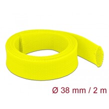Koszulka pleciona rozciągana 2 m x 38 mm żółta Delock 20755
