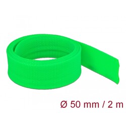 Koszulka pleciona rozciągana 2 m x 50 mm zielona Delock 20759