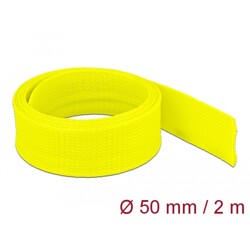Koszulka pleciona rozciągana 2 m x 50 mm żółta Delock 20760