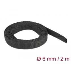 Rurka termokurczliwa 2 m x 6 mm kurczliwość 2:1 czarna Delock 20791