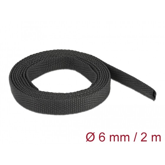 Rurka termokurczliwa 2 m x 6 mm kurczliwość 2:1 czarna Delock 20791