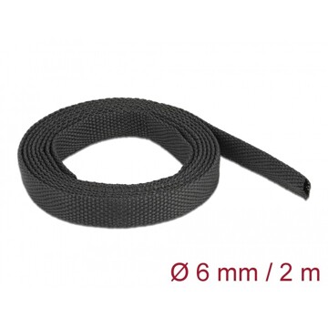 Rurka termokurczliwa 2 m x 6 mm kurczliwość 2:1 czarna Delock 20791