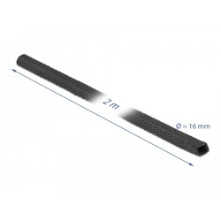 Rurka termokurczliwa 2 m x 16 mm kurczliwość 2:1 czarna Delock 20793