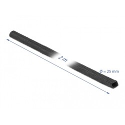 Rurka termokurczliwa 2 m x 25 mm kurczliwość 2:1 czarna Delock 20795