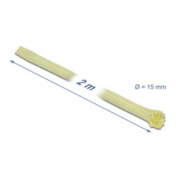 Rękaw pleciony z włókna 2 m x 15 mm Delock 20800 Rękaw pleciony z włókna 2 m x 15 mm Delock 20800
