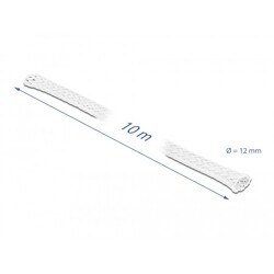 Koszulka pleciona rozciągana 10 m x 12 mm biała Delock 20804 Koszulka pleciona rozciągana 10 m x 12 mm biała Delock 20804