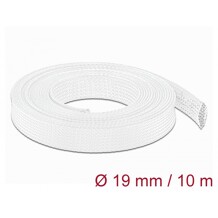 Koszulka pleciona rozciągana 10 m x 19 mm biała Delock 20805