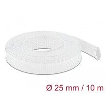 Koszulka pleciona rozciągana 10 m x 25 mm biała Delock 20806
