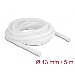 Koszulka pleciona rozciągana 5 m x 13 mm biała Delock 20808