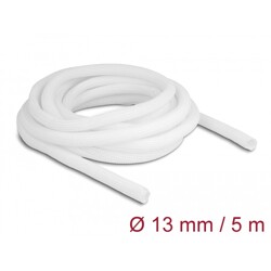 Koszulka pleciona rozciągana 5 m x 13 mm biała Delock 20808