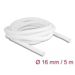 Koszulka pleciona rozciągana 5 m x 16 mm biała Delock 20809