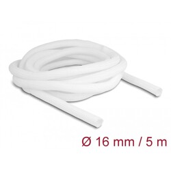 Koszulka pleciona rozciągana 5 m x 16 mm biała Delock 20809