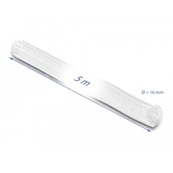 Koszulka pleciona rozciągana 5 m x 16 mm biała Delock 20809 Koszulka pleciona rozciągana 5 m x 16 mm biała Delock 20809