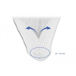 Koszulka pleciona rozciągana 5 m x 16 mm biała Delock 20809 Koszulka pleciona rozciągana 5 m x 16 mm biała Delock 20809