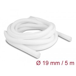 Koszulka pleciona rozciągana 5 m x 19 mm biała Delock 20810