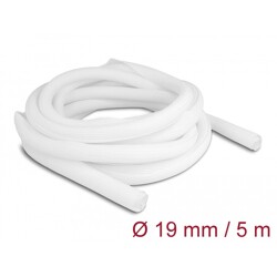 Koszulka pleciona rozciągana 5 m x 19 mm biała Delock 20810