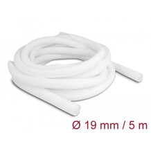 Koszulka pleciona rozciągana 5 m x 19 mm biała Delock 20810