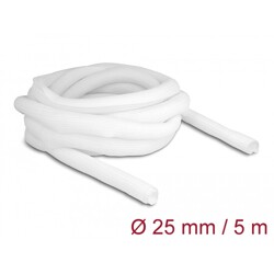 Koszulka pleciona rozciągana 5 m x 25 mm biała Delock 20811