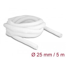 Koszulka pleciona rozciągana 5 m x 25 mm biała Delock 20811