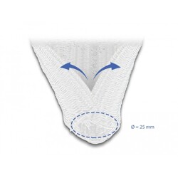 Koszulka pleciona rozciągana 5 m x 25 mm biała Delock 20811 Koszulka pleciona rozciągana 5 m x 25 mm biała Delock 20811