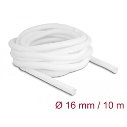 Koszulka pleciona rozciągana 10 m x 16 mm biała Delock 20814