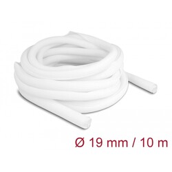 Koszulka pleciona rozciągana 10 m x 19 mm biała Delock 20815