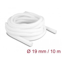 Koszulka pleciona rozciągana 10 m x 19 mm biała Delock 20815