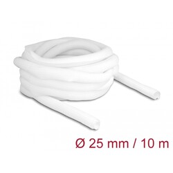 Koszulka pleciona rozciągana 10 m x 25 mm biała Delock 20816