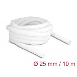 Koszulka pleciona rozciągana 10 m x 25 mm biała Delock 20816