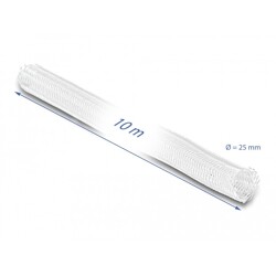 Koszulka pleciona rozciągana 10 m x 25 mm biała Delock 20816 Koszulka pleciona rozciągana 10 m x 25 mm biała Delock 20816