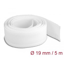 Koszulki plecione z zapięciem haczyk-pętelka 5 m x 19 mm białe Delock 20817