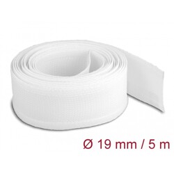 Koszulki plecione z zapięciem haczyk-pętelka 5 m x 19 mm białe Delock 20817
