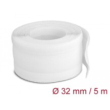 Koszulki plecione z zapięciem haczyk-pętelka 5 m x 32 mm białe Delock 20818