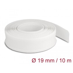 Koszulki plecione z zapięciem haczyk-pętelka 10 m x 19 mm białe Delock 20819