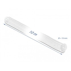 Koszulki plecione z zapięciem haczyk-pętelka 10 m x 19 mm białe Delock 20819 Koszulki plecione z zapięciem haczyk-pętelka 10 m x 19 mm białe Delock 20819