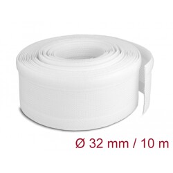 Koszulki plecione z zapięciem haczyk-pętelka 10 m x 32 mm białe Delock 20820