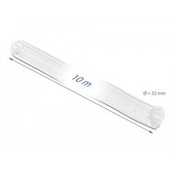 Koszulki plecione z zapięciem haczyk-pętelka 10 m x 32 mm białe Delock 20820 Koszulki plecione z zapięciem haczyk-pętelka 10 m x 32 mm białe Delock 20820