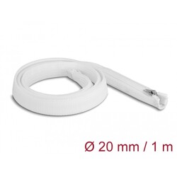 Koszulka pleciona z suwakiem odporna na temperaturę 1 m x 20 mm biała Delock 20821