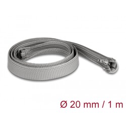 Koszulka pleciona z suwakiem odporna na temperaturę 1 m x 20 mm szara Delock 20824