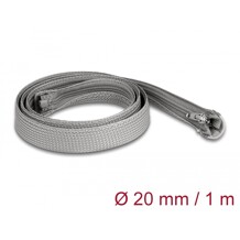 Koszulka pleciona z suwakiem odporna na temperaturę 1 m x 20 mm szara Delock 20824