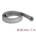 Koszulka pleciona z suwakiem odporna na temperaturę 1 m x 20 mm szara Delock 20824