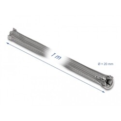 Koszulka pleciona z suwakiem odporna na temperaturę 1 m x 20 mm szara Delock 20824 Koszulka pleciona z suwakiem odporna na temperaturę 1 m x 20 mm szara Delock 20824