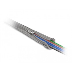 Koszulka pleciona z suwakiem odporna na temperaturę 1 m x 30 mm szara Delock 20825 Koszulka pleciona z suwakiem odporna na temperaturę 1 m x 30 mm szara Delock 20825