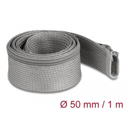 Koszulka pleciona z suwakiem odporna na temperaturę 1 m x 50 mm szara Delock 20826