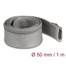 Koszulka pleciona z suwakiem odporna na temperaturę 1 m x 50 mm szara Delock 20826