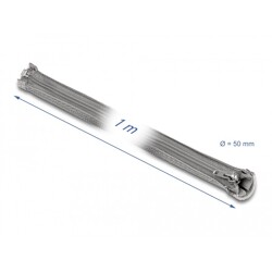 Koszulka pleciona z suwakiem odporna na temperaturę 1 m x 50 mm szara Delock 20826 Koszulka pleciona z suwakiem odporna na temperaturę 1 m x 50 mm szara Delock 20826