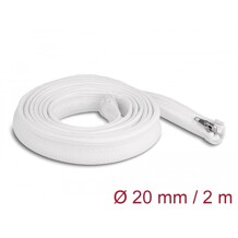 Koszulka pleciona z suwakiem odporna na temperaturę 2 m x 20 mm biała Delock 20827