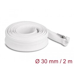 Koszulka pleciona z suwakiem odporna na temperaturę 2 m x 30 mm biała Delock 20828