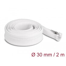 Koszulka pleciona z suwakiem odporna na temperaturę 2 m x 30 mm biała Delock 20828