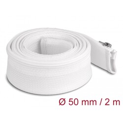 Koszulka pleciona z suwakiem odporna na temperaturę 2 m x 50 mm biała Delock 20829